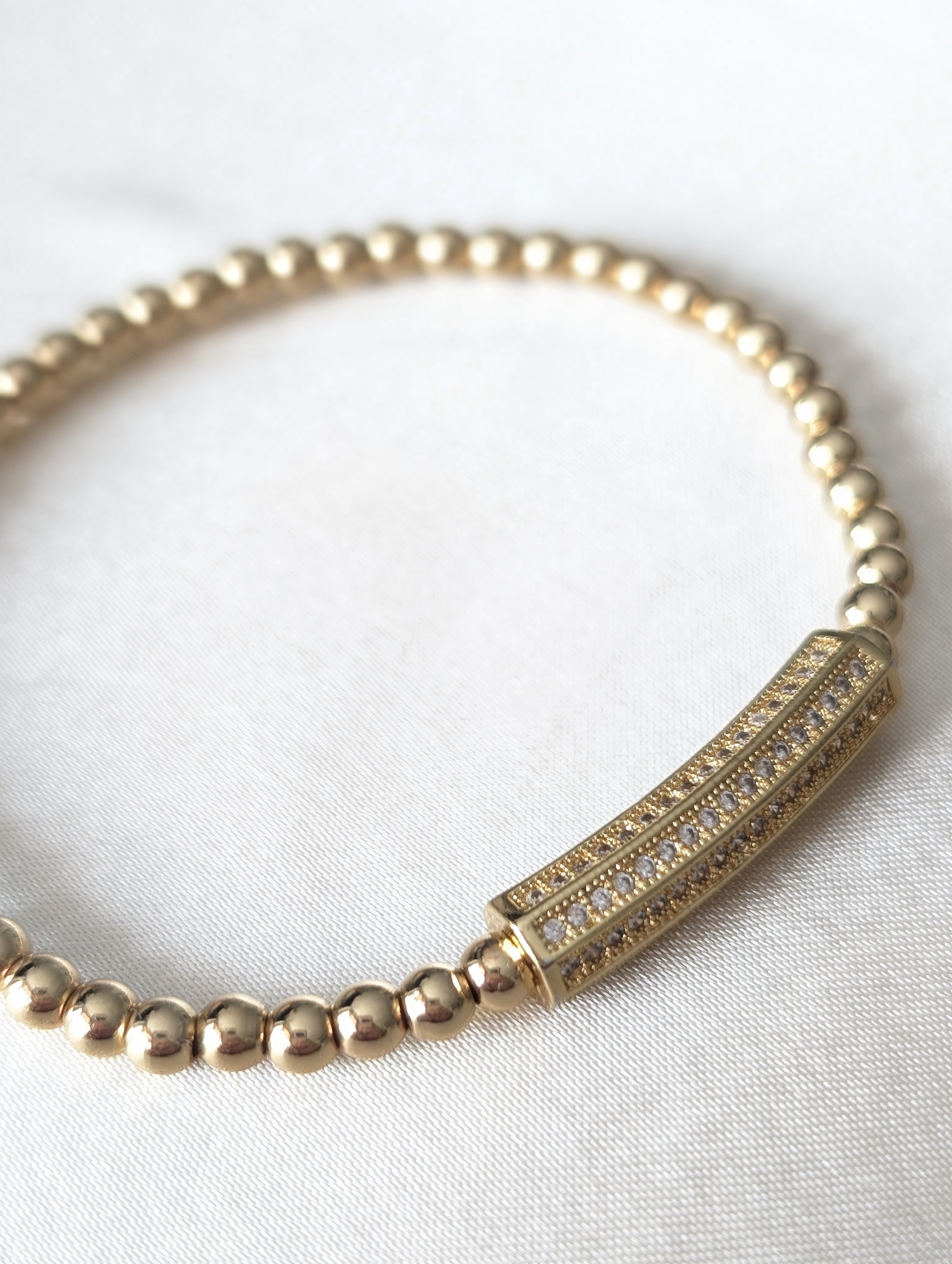 18K Gold Plated Sparkle Beaded Bracelet