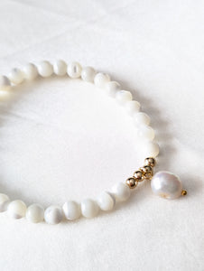 Fresh Water Pearl & Mother of Pearl 18k gold filled beads